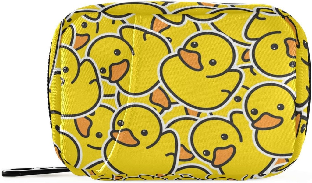Pill Box Gul Duck Cartoon 7 Dag Pill sag Rejse Pill Organizer Bag med lynlås Portable Ugentlig Vitamin Medicin Supplement Holder Pouch Bag