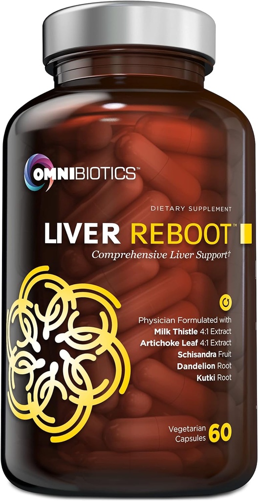 OmniBiotics Liver Cleanse Detox & Repair Supplement – Milk Thistle, Dandelion Root, Alpha Lipoic Acid, Artichoke Extract, Schisandra, Silymarin – 60 Vegan Capsules