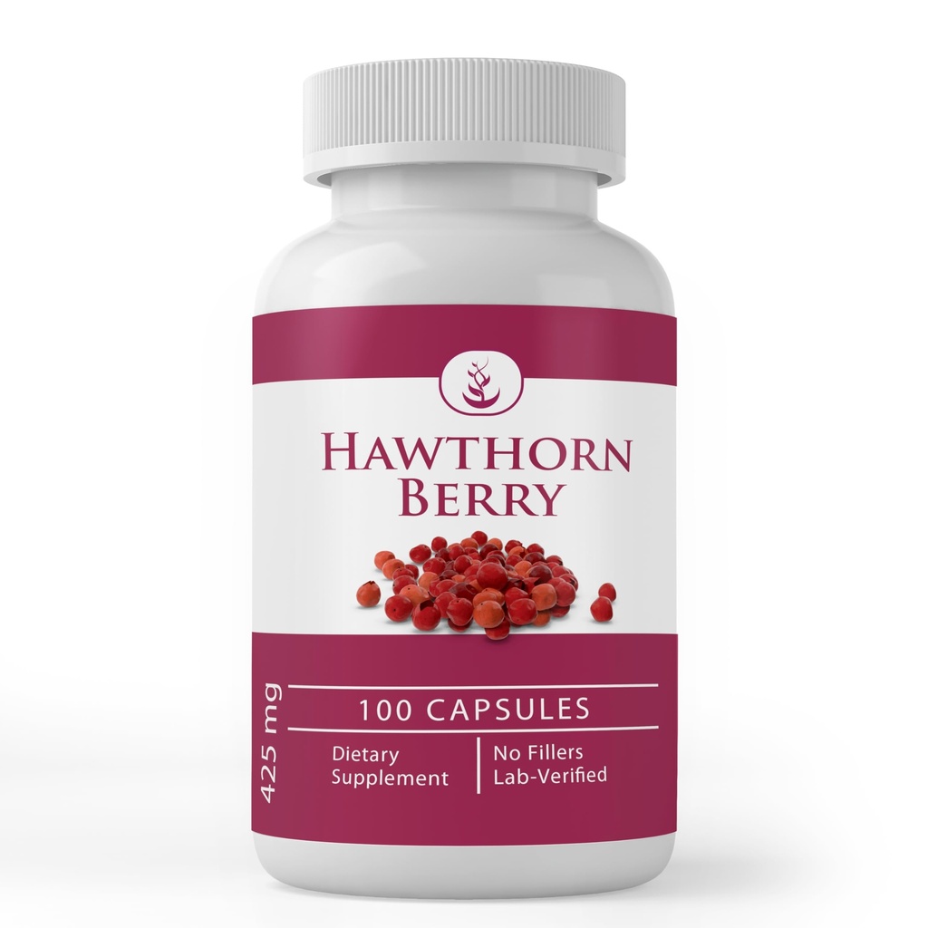 PURE ORIGINAL INGREDIENSER Hawthorn Berry, (100 kapsler) Altid ren, ingen tilsætningsstoffer eller fyldstoffer, Lab Verified