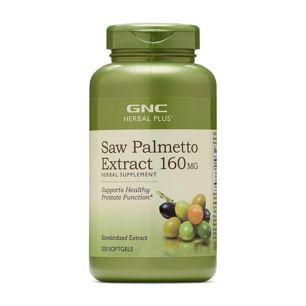 GNC Herbal Saw Palmetto Extract 160mg Supplement, 200 Servere