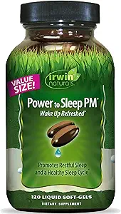 Irwin Naturals Power to Sleep PM - 120 Liquid Soft-Gels - with Melatonin, GABA, Ashwagandha, Valerian Root & L-Theanine - 60 Servings