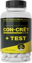 CON-CRET®+ Test, CON-CRET® Patented Creatine HCl Now with Testofen®, Boost Testosterone Levels, 60 Capsules