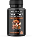 Organic Mushroom Complex Supplement med Ashwagandha. Lion 's Mane, Reishi, Cordyceps, Chaga, Tyrkiet Tail & Mere - Fokus, energi og hjerne Booster (90 Greve)