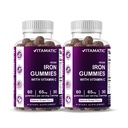 Vitamin Jern 65 mg Gummies Supplement for kvinder & mænd - 60 Vegansk Gummies - Store smagfulde jerngummivitaminer med C-vitamin (2)