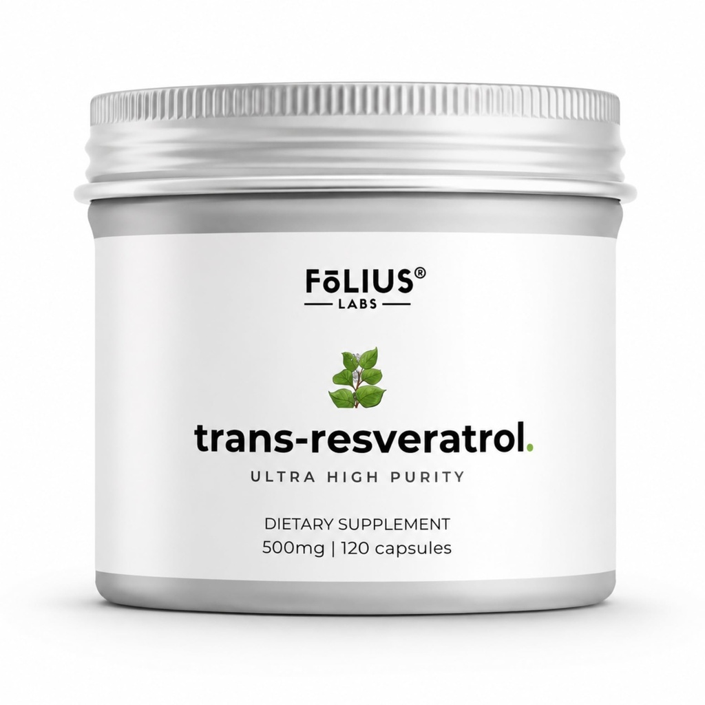 FOLIUS LABS Ultra High Purity Resveratrol Capsules - 99% Trans-Resveratrol - Japanese Knotweed Extract - Support Immunity, Support Healthy Aging - 120 Caps Reservatrol Supplement