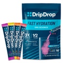 DripDrop Hydration Pakker - Fed Variety Pack - Single Serve Electrolytes Powder Drink Mix - Watermelon, Berry, Lemon, Orange - non-GMO, Gluten Free, Vegan - 16 sticks