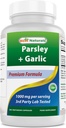 Bedste Naturals Persille og hvidløg 1000 mg per servering 250 vegetariske kapsler. Gluten Free og ikke-GMO.