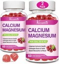 Calcium Magnesium Zinkgummier med D3- og K2- vitamin, høj absorption Magnesiumglycinat Kalium til immun og rolig mood, Grape Flavor 120 gummies