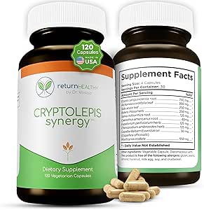 Cryptolepis Synergy, immunforsvar Vitaminer, immunsystemet Booster for voksne, lever, lymporistisk, & immunstøtte supplement, understøtter Lyme & Natural Parasite Defense, 120 kapsler