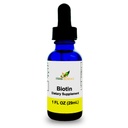 Flydende biotin B7 - Høj- Absorption, Cold- presset D- Biotin USP, Vegan, Alkohol- fri, Sublingual Drops, Ingen kunstige flavors, Blå Cobalt glasflaske til Potens & Renhed - 1 oz