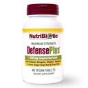 NutriBiotic - DefensePlus, 45 tabletter Note 124; 11 i 1 immunforsvar med vitamin C, zink, Grapefrugt Seed Extract, Echinacea, Astragalus Root & Immunosting Ekstrakter & Mushrooms