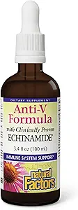 Naturlige faktorer, Anti- V flydende formel, Echinacea supplement til immunforsvar og wellness support, Organic, Non- GMO, 3,4 oz (100 portioner)