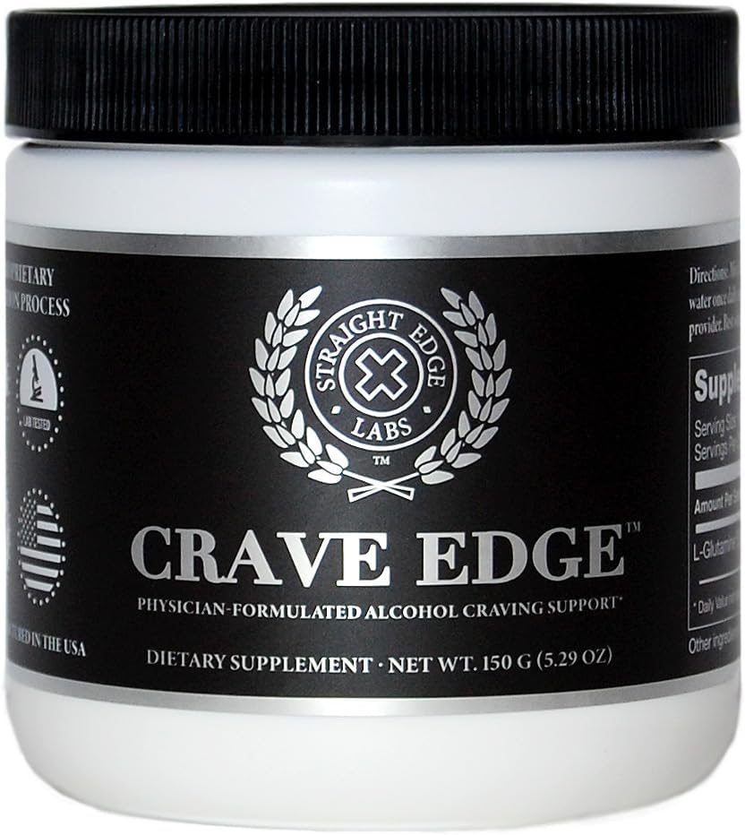 Crave Edge Alkohol Craving Support, Fysik-Formuleret Anti Alkohol Erstatning Drik, Stop Drikke, Lever Detox, Hurtig fungerende, Ingen store piller eller dårlig smag (150G pulver, 30 Servere)