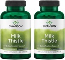 Swanson Milk Thistle (Standardized) - Urte Lever Support w / 80% Silymarin - Naturlig Formel Hjælper til at opretholde total sundhed & velvære - (120 kapsler) (2 Pack)