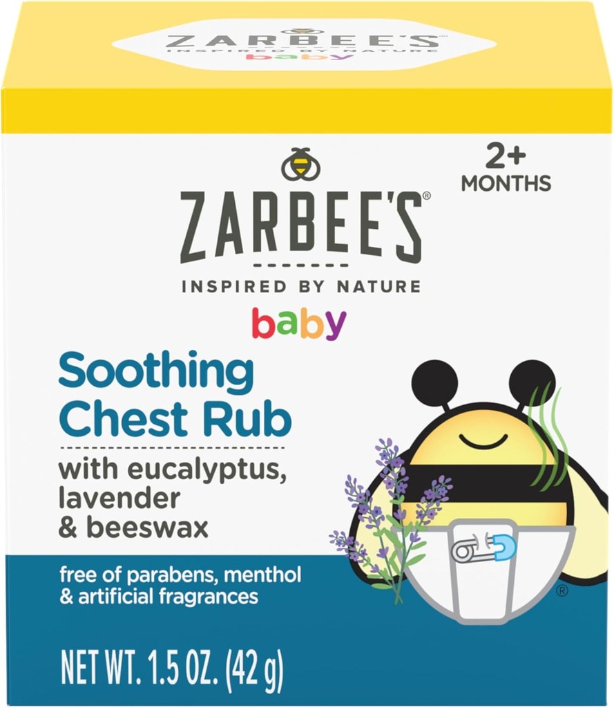 Zarbee 's Baby Lindrende Bryst Rub med Eucalyptus & Lavender, Petroleum- Gratis sikker og effektiv formel, 1.5 Ounce
