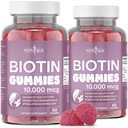 NY ALDER Biotin Gummies - Hår, Hud og negle Gummies - 10.000 mcg - Non-GMO supplement til kvinder, Mænd - Made in USA -120 Count