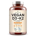 AMANDEAN Vegan Vitamin D3 K2. 5000 iu fra Algae. Alle-Trans MK-7. 120 Softgels. Plant- baseret & Carrageenan Gratis. Organic Coconut Oil Blend. for Mood, Bones, Heart, immunforsvar (Packaging May Vary)