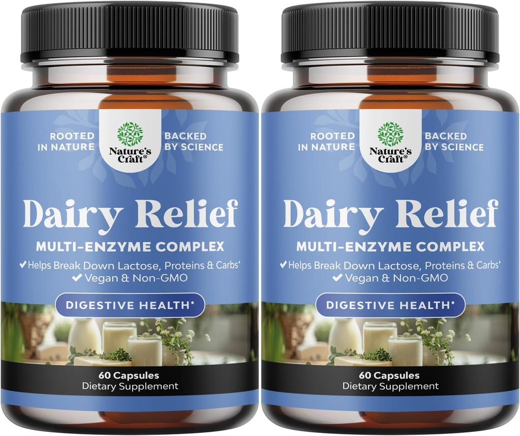 Lactose Intolerance Pills 120 dages forsyning - hurtigt fungerende Dairy fordøjelsesenzymer - Dairy Relief Pills for fordøjelse, Bloating, Gas og Carb Protein - fordøjelse Supplement for Lactose Intolerance Relief