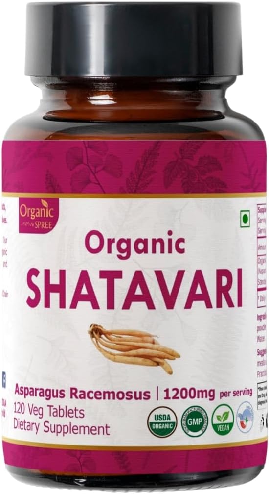 Shatavari 120 tabletter á 124; Asparagus Racemosus (Shatavari) á 124; USDA Organic Certified