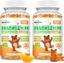 Magnesium Gummies for Kids - Magnesium Glycinate Gummies Supplement with L-Theanine, Vitamin B6, D3 for Adults & Kids, Calm Magnesium for Sleep, Relaxation, Brain, Bones,Sugar Free Orange 120ct