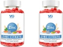 VITA GLOBE Zink Citrate Gummies - 50mg Daily Zink Supplement- 124; Immunsystem & Skin Health Support