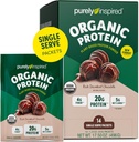 Inspireret organisk protein pulver, 14 enkeltsæt, Rich Decadent Chokolade - 20 g Plantbaseret protein pulver til smoothies & shakes - Dairy- fri, ikke-GMO - for mænd og kvinder