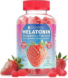 Melatonin Gummies - 10 mg Strawberry Flavored Dietary Food Supplement to Help Support Sleep - 150 Vegan Gummies