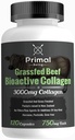 Primal Being Grassfed Beef Cartiage Collagen (Type I-V & XI) - Understøtter hår, hud, negle, fælles sundhed, Immunitet, fordøjelse, Post Motion Inddrivelse - 120 kapsler, 3000 mg pr Servering