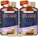 Totaria (2 P) Nyre & Lever Rengøring Detox & Reparation Kapsler, Chanca Piedra & Cranberry piller til lever & Nyre Support Ekstra styrke til Stones Dissolver, Urinære Tract sundhed for kvinde
