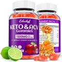 Keto Acv Gummies, Organic Apple Cider Vincious Gummies, Keto Gummies, Gut Sundhed for Kvinder, Probiotika til fordøjelse, Metabolisme, GMO Free & Vegan - 120 Greve