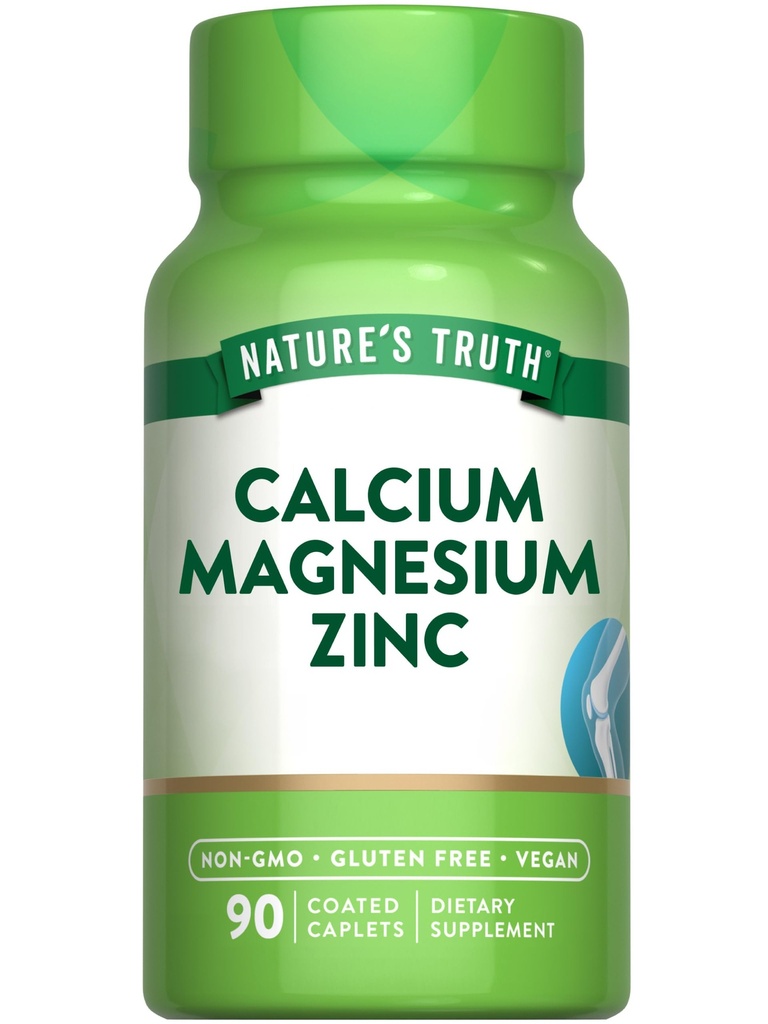 Nature 's Truth Calcium Magnesium Zink- 124; 90 Overtrukket Caplets - 124; Vegan, Non- GMO, og Gluten Free Supplement