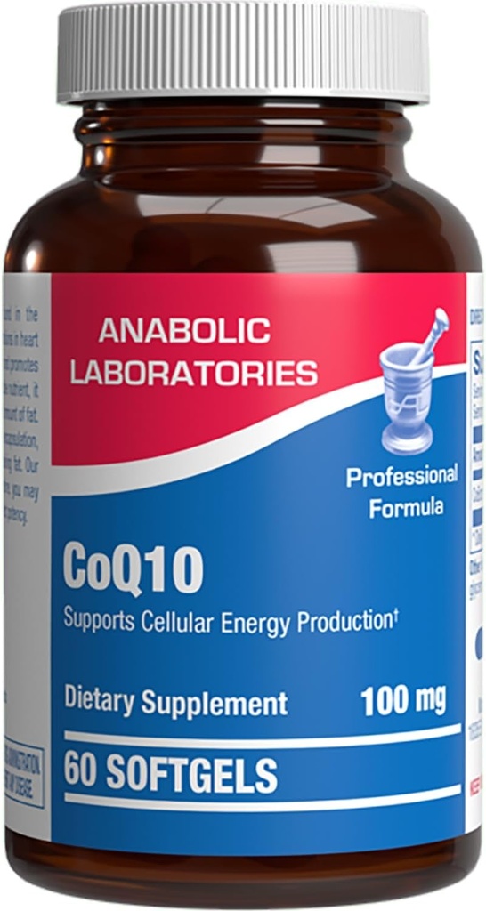 Høj Absorption CoQ10 100mg Softgels - Clinical Formel Coenzym Q10 100mg for Skin Heart Energy Antioxidant and Brain Support - Let at synke - Lavet i USA i cGMP faciliteter - 60 Servere