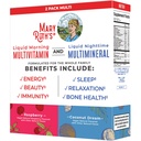 MaryRuth Organics Flydende morgen Multivitamin & Flydende Nighttime Multimineral Bundle, Vegan Vitamin C, D-vitamin, B-kompleks, Magnesium, energi, skønhed, søvn støtte, NO Melatonin, 32 Fl Oz hver
