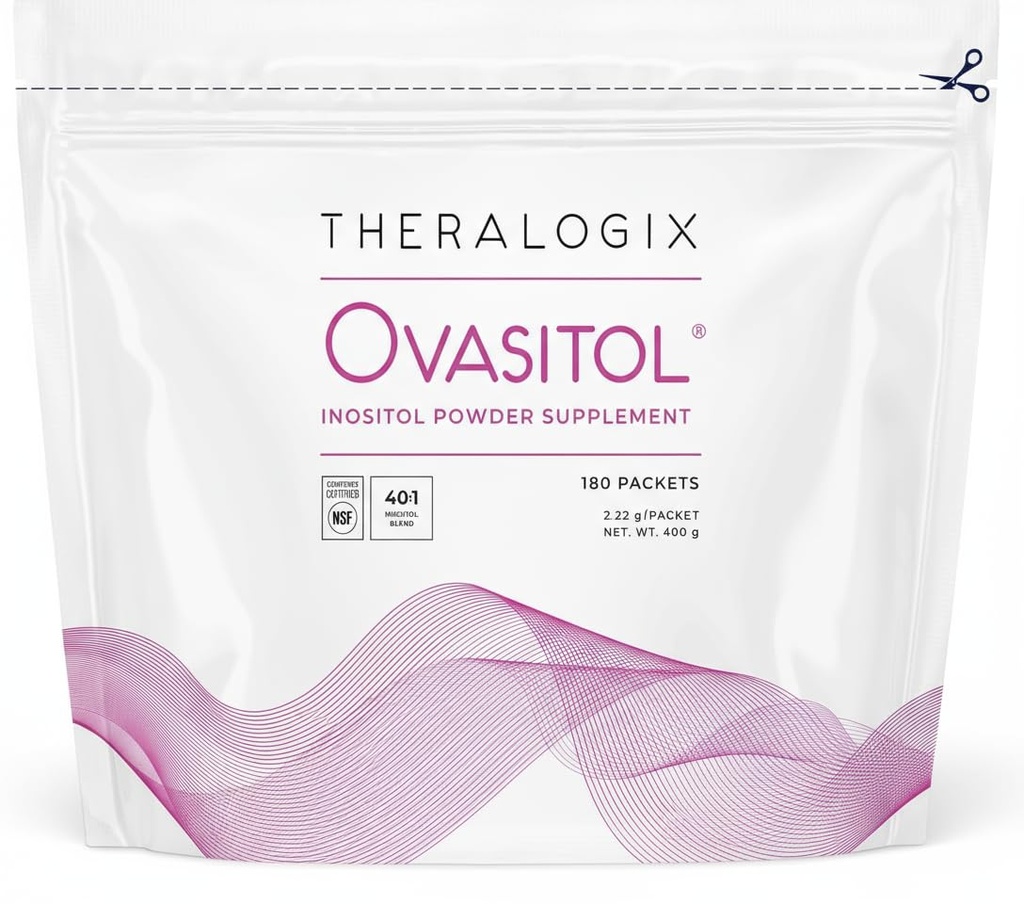 Theralogix Ovasitol Inositol Powder Pacets - 90- Day Supply - Myo- Inositol & D- Chiro Inositol til Hormone Balance & Ovarial Function Support * - NSF Certified - 180 Pacets