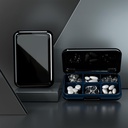 Pill Box Vandtæt rejse Pill sag Portable Daily Pill Container Pill Holder Purse 6 Compartments Pocket Compact Medicine Organizer for Vitamin, Fiskeolier, Kosttilskud, Medicin (Stor Sort)