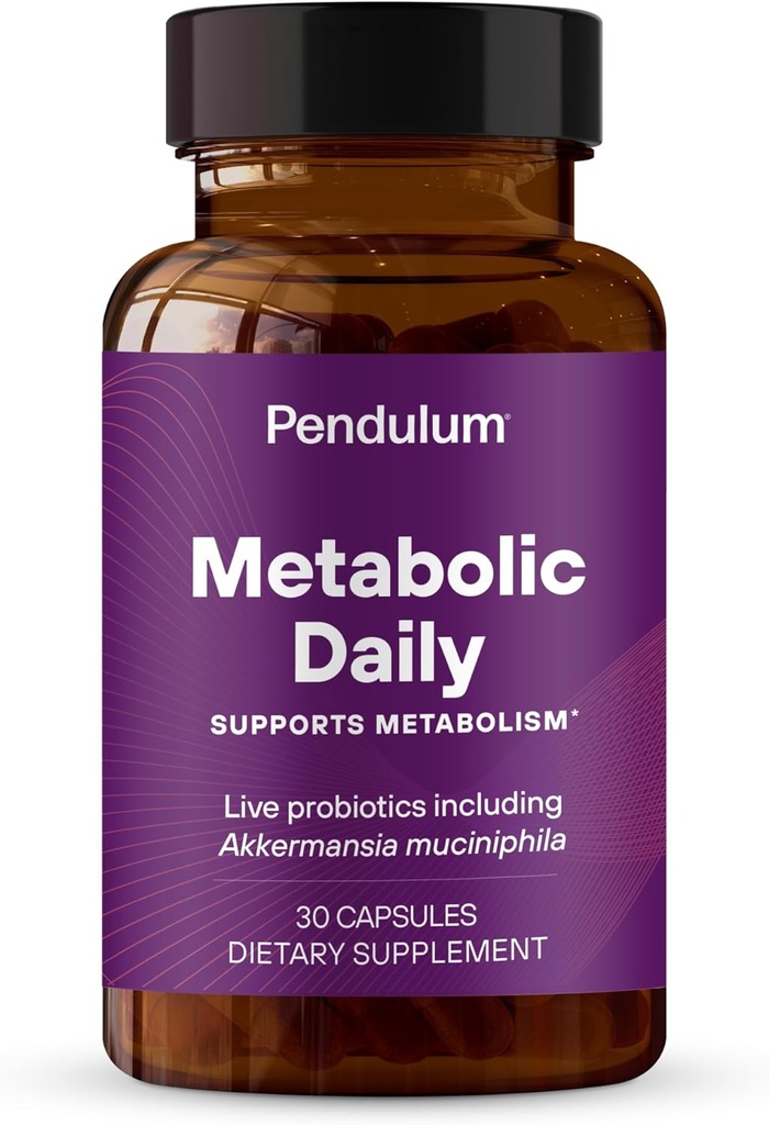 Pendulum Metabolic Daily - Multi- Strain Probiotic med Akermansia muciniphila til støtte af Metabolisme og Sustain Energiniveauer - for kvinder og mænd - 30 kapsler (1 pakke)