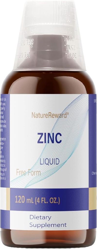 Organic Liquid Zink, 60 Servering - Alkohol fri Zink Sulfate - Understøtter immunforsvar & Metabolisme - Antioxidant - Gluten- Free, Non- GMO, Vegan & Paleo Friendly (120 ml), 4 FL OZ