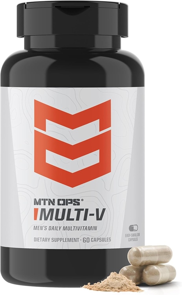 MTN OPS Multi- V Herre Multivitamin Vegetariske Kapsler, Essential Daily Vitamin Complex, 60 Kapsler, 30 dages forsyning