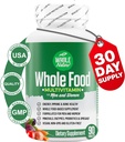 Hele mad Multivitamin til mænd og kvinder Komplet daglige superfood vitaminer plus mineraler fordøjelsesenzymer, probiotika og Omegas. Plantebaseret multivitamin, ikke GMO 'er (1)