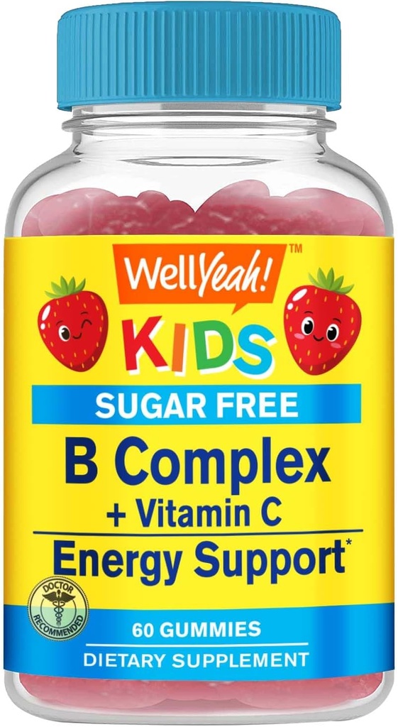 WellYes Kids Vitamin B Complex Sugar Free Gummies Note 124; med C-vitamin, folsyre
