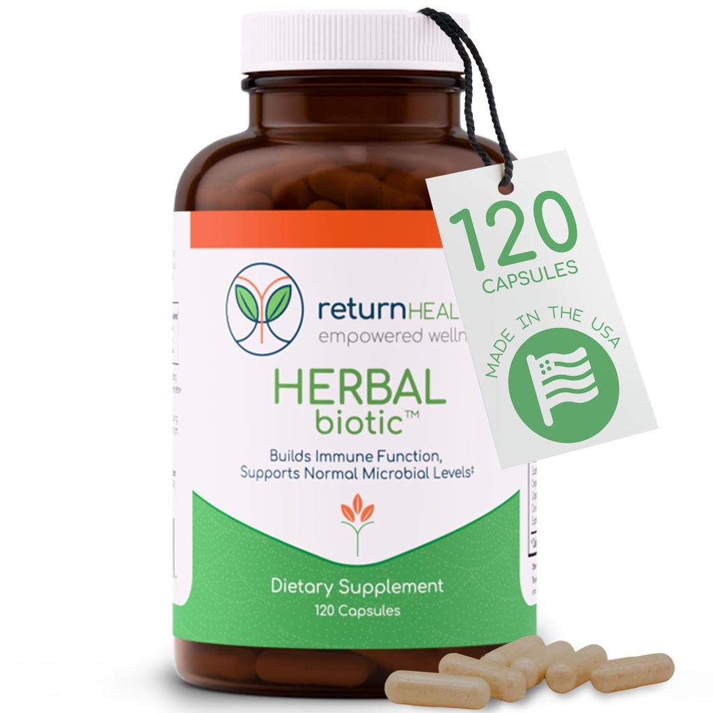 Herbal Biotic, Immune Support Vitamins, Natural Immune System Booster for Adults, Immune Support Supplement Enriched with Cat’s Claw for Probiotic Balance, Digestive Health, 120 Vegan Capsules