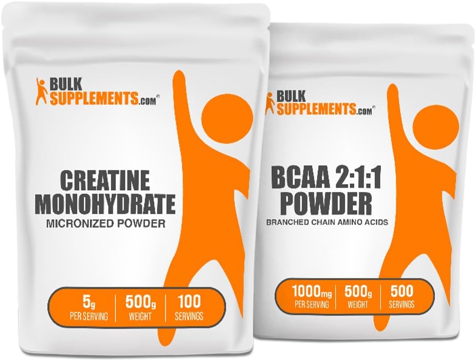 BulkSupplements Creatine 500g + BCAA 2:1:1 500g Bundle