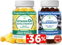 Lunakai Vitamin D3 og Elderberry Gummies Bundle - Immunitet, Bone og Mood Support for voksne & Børn - Non- GMO, Ingen Corn Syrup, Alle naturlige vingummi