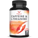 VALI Koffein 50mg & L Theanine 100mg - Koffein piller & L- Theanin til Smart Glat Energi & Focus Supplement. Nootrop Brain Booster Kognitiv Support Stack & Focused Clarity. 120 Veggie kapsler