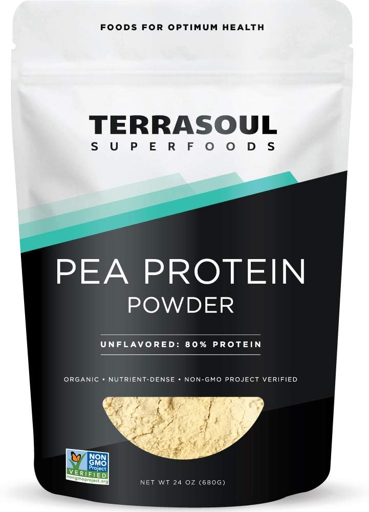 Terrasoul Superfoods Organic Pea Protein, 1,5 Lbs - European Sourced Measures 124; Unflavored Measures 124; Glat Texture