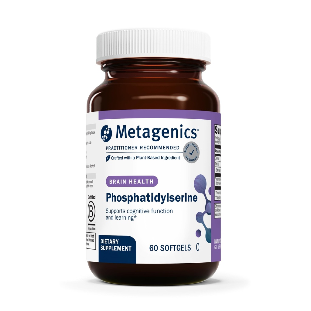 Metagenics Phosphatidylserin - Brain Support Supplement * - for Focus & Learning - Non-GMO & Gluten- Free - 60 Softgels
