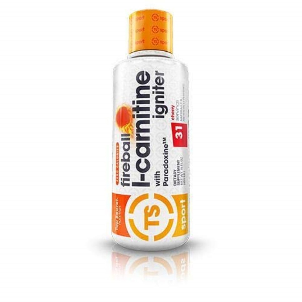 Top Secret Nutrition Fireball Liquid L- Carnitin med Paradoxine Note 124; Stim Free Note 124; Vægt Management, Energi, & Motion Performance