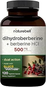 NatureBell Dihydroberine med Berberine HCl 500mg, 120 Veggie Kapsler