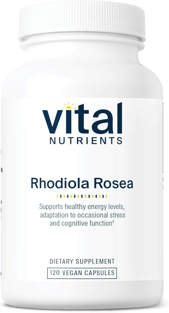 Vital Nutrients Rhodiola Rosea | Rhodiola Supplement for Healthy Energy, Memory, and Stress Support | Gluten, Dairy, Soy Free | Non-GMO | 120 Capsules