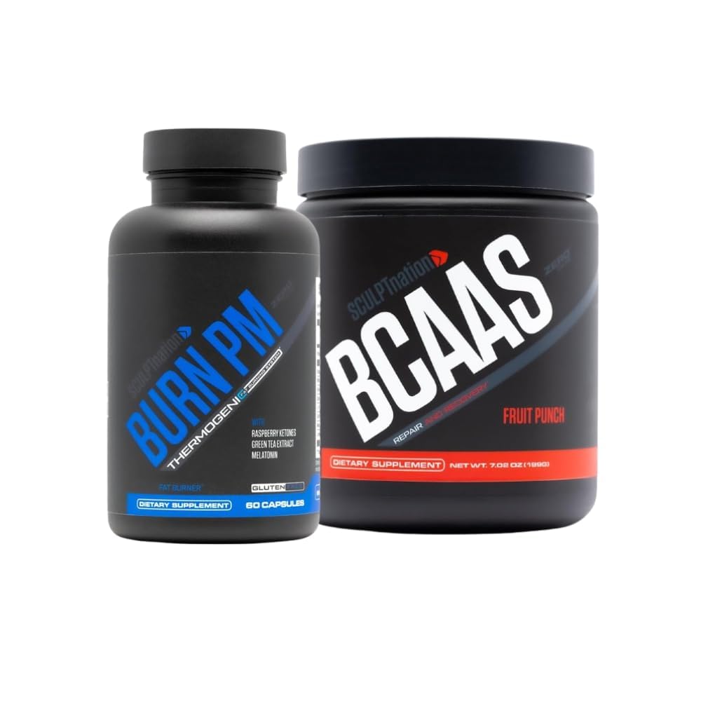 Schedpt Nation by V Shred Burn PM and BCAA Fruit Punch Powder Bundle